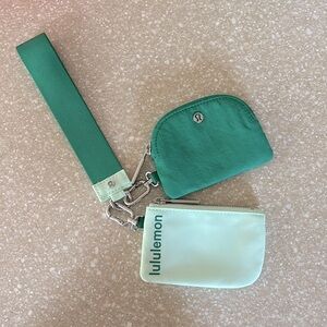Lululemon Dual Pouch Wristlet Emerald Ice Mint Moment Green